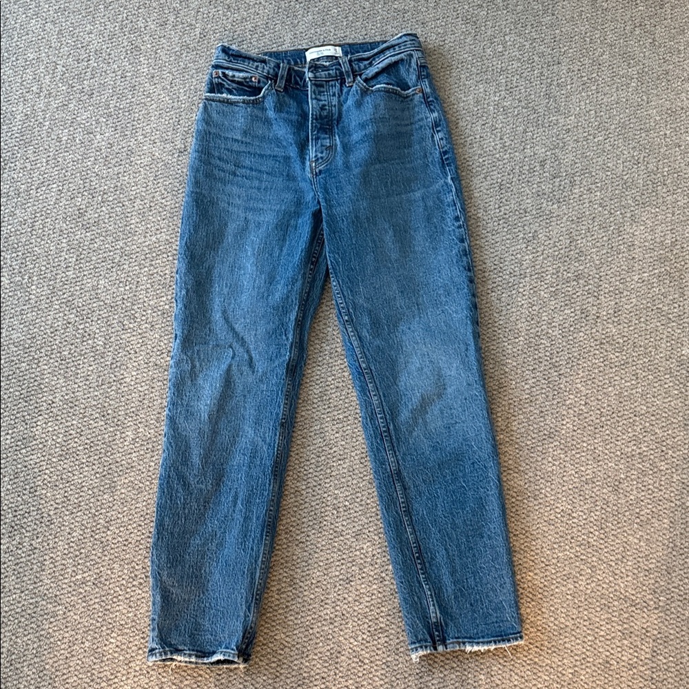 Abercrombie & Fitch Women's Straight Leg Blue Jeans